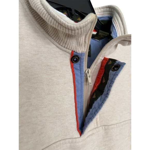 Orvis Signature Collection 1/4 Zip Snap Pullover Men's L Beige Sweatshirt - Picture 4 of 7